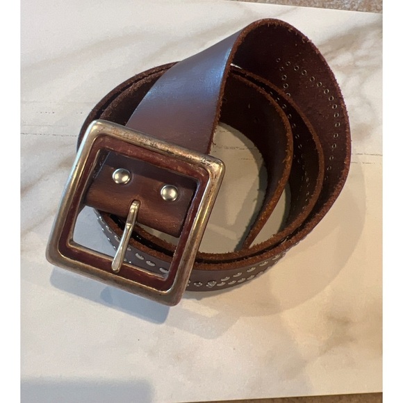 Linea Pelle Leather Studded Belt - Picture 2 of 12